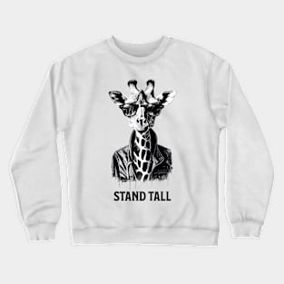 Stand Tall and Believe in Yourself - Eye-Catching Giraffe with Shades Crewneck Sweatshirt